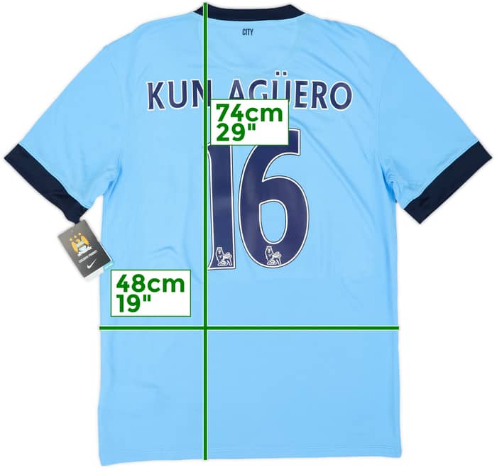 2014-15 Manchester City Home Shirt Kun Aguero #16 (M)