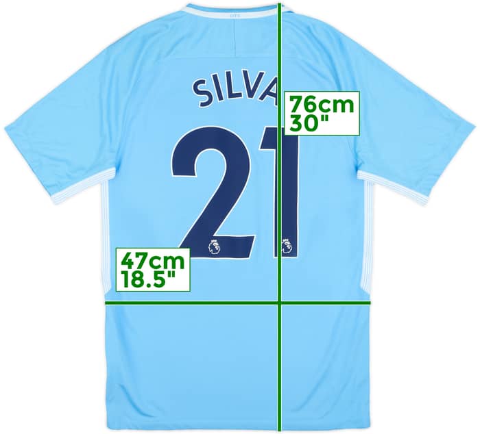 2017-18 Manchester City Home Shirt Silva #21 (S)