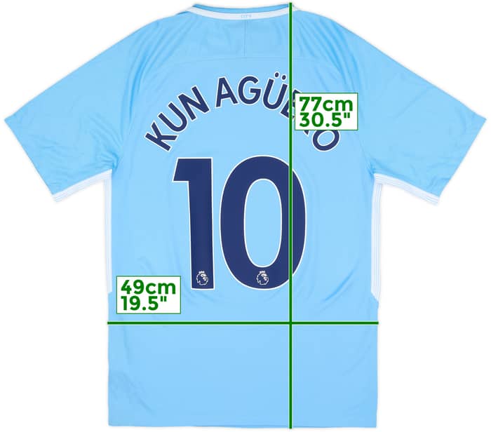 2017-18 Manchester City Home Shirt Kun Aguero #10 (S)