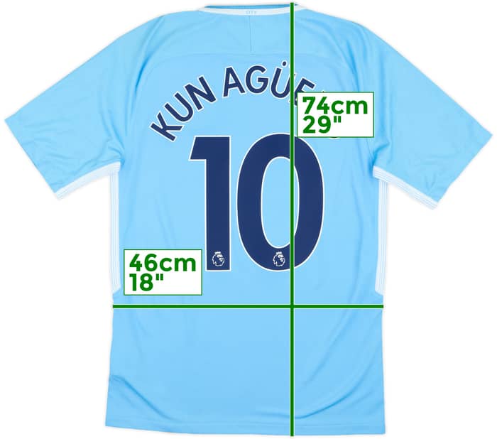 2017-18 Manchester City Home Shirt Kun Aguero #10 (S)