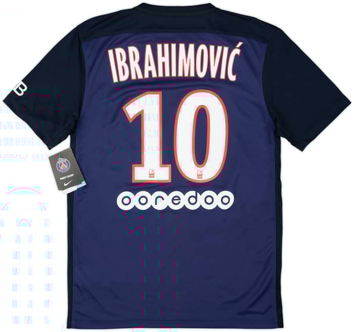 2015-16 Paris Saint-Germain Home Shirt Ibrahimovic #10 (S)