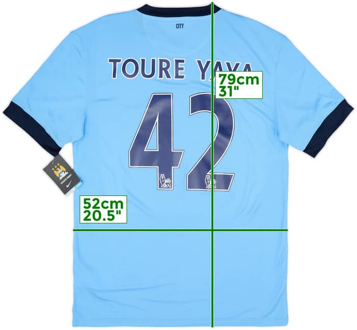 2014-15 Manchester City Home Shirt Toure Yaya #42 (M)
