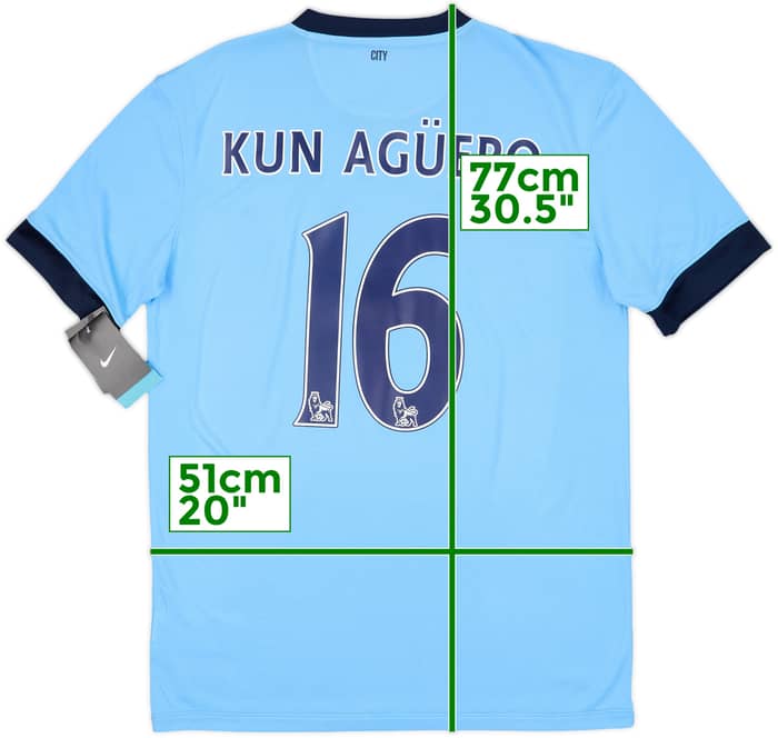 2014-15 Manchester City Home Shirt Kun Aguero #16 (M)