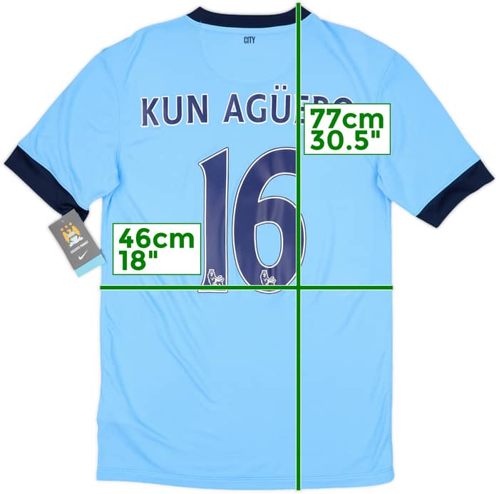2014-15 Manchester City Home Shirt Kun Aguero #16 (S)