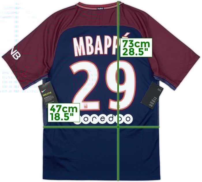 2017-18 Paris Saint-Germain Home Shirt Mbappe #29 (S)
