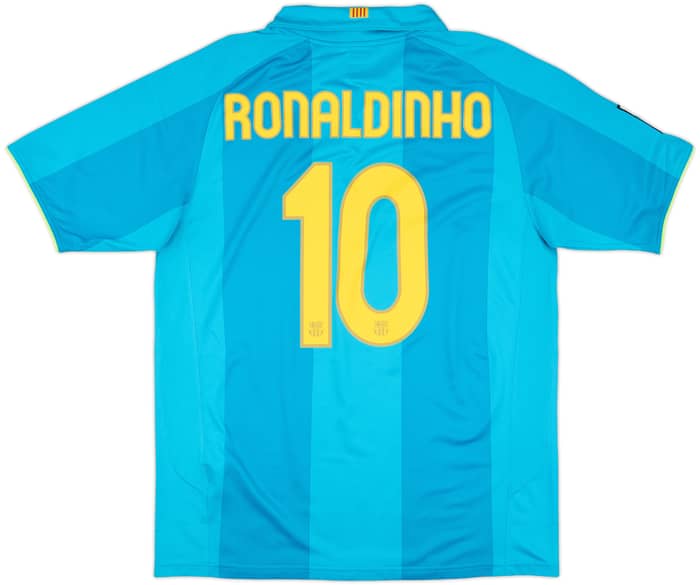 2007-09 Barcelona Away Shirt Ronaldinho #10 - 9/10 - (L)