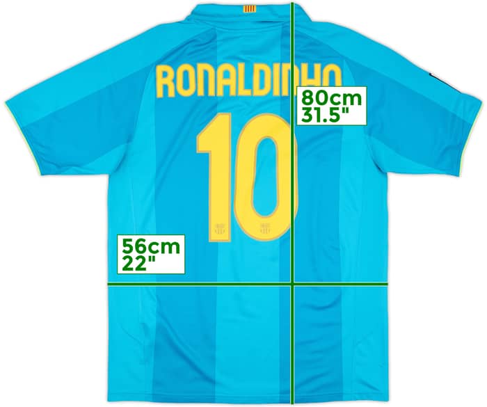 2007-09 Barcelona Away Shirt Ronaldinho #10 - 9/10 - (L)