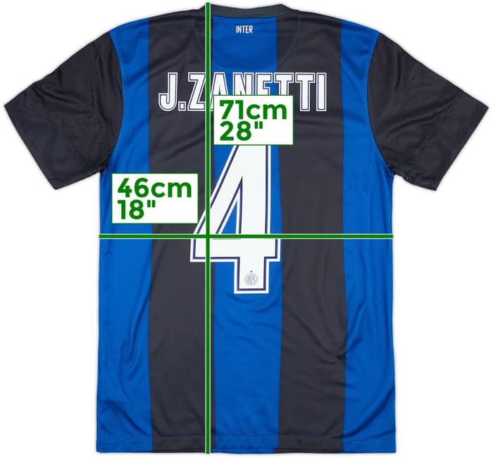 2012-13 Inter Milan Home Shirt J. Zanetti #4 - 8/10 - (S)