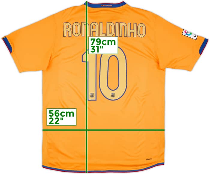 2006-07 Barcelona Away Shirt Ronaldinho #10 - 10/10 - (L)
