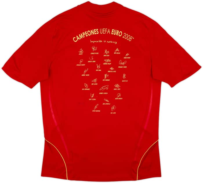 2007-09 Spain 'Squad Signed' Home Shirt - 8/10 - (L)