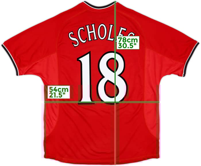 2000-02 Manchester United Home Shirt Scholes #18 - 9/10 - (L)
