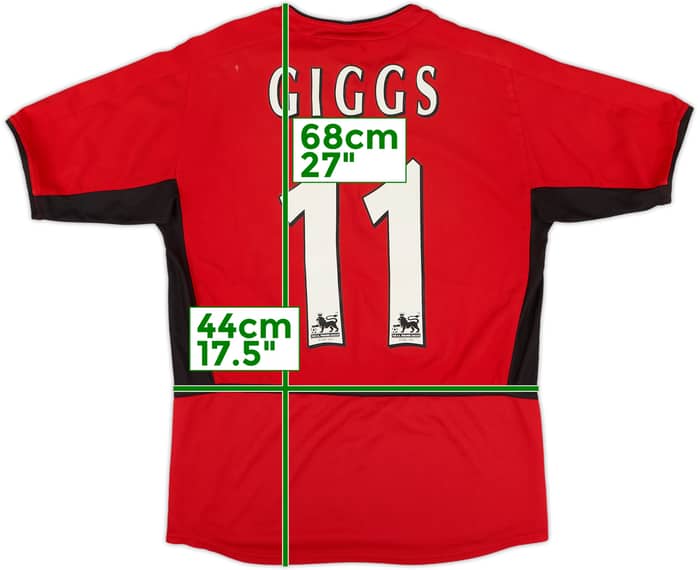 2002-04 Manchester United Home Shirt Giggs #11 - 6/10 - (L.Boys)