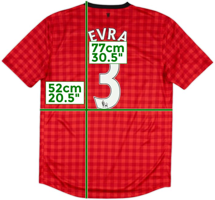 2012-13 Manchester United Home Shirt Evra #3 - 9/10 - (M)