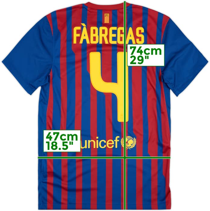 2011-12 Barcelona Home Shirt Fabregas #4 - 9/10 - (S)