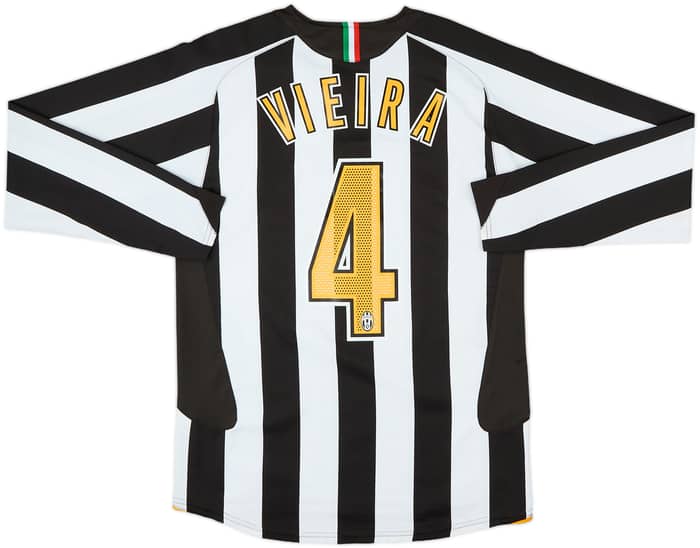 2005-06 Juventus Home L/S Shirt Vieira #4 - 6/10 - (S)