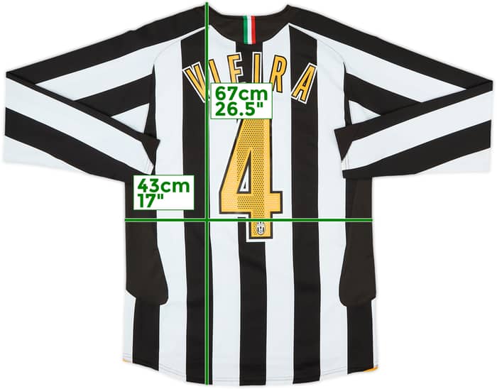 2005-06 Juventus Home L/S Shirt Vieira #4 - 6/10 - (S)