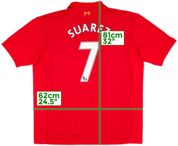 2012-13 Liverpool Home Shirt Suarez #7 - 8/10 - (XXL)