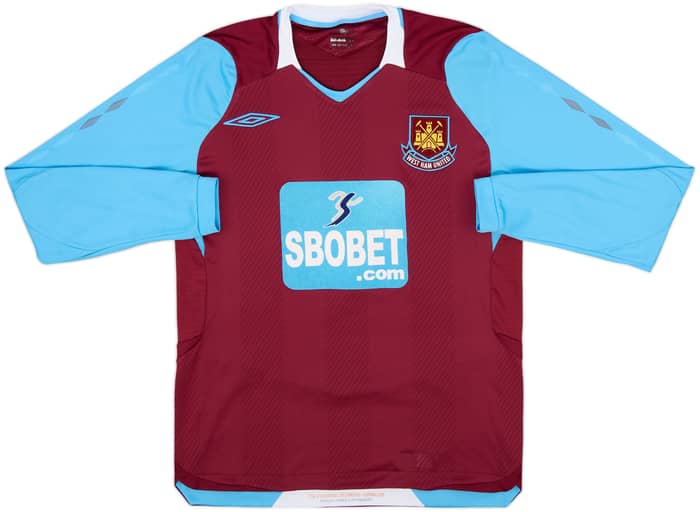 2008-09 West Ham Home L/S Shirt Noble #16 - 8/10 - (S)