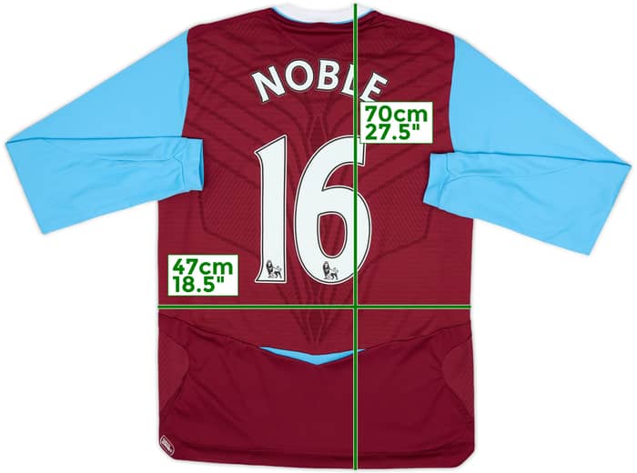2008-09 West Ham Home L/S Shirt Noble #16 - 8/10 - (S)