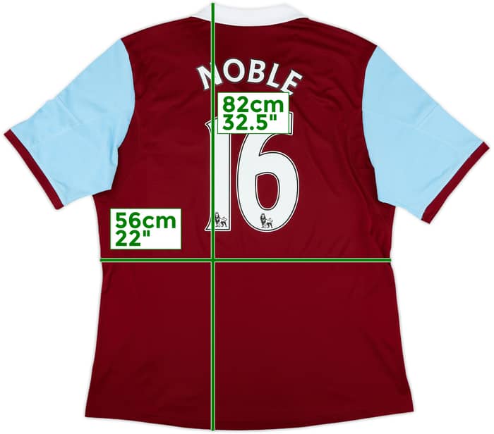 2013-14 West Ham Home Shirt Noble #16 - 8/10 - (XL)