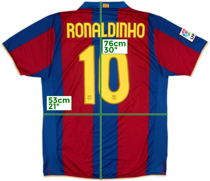 2007-08 Barcelona Home Shirt Ronaldinho #10 - 4/10 - (L)