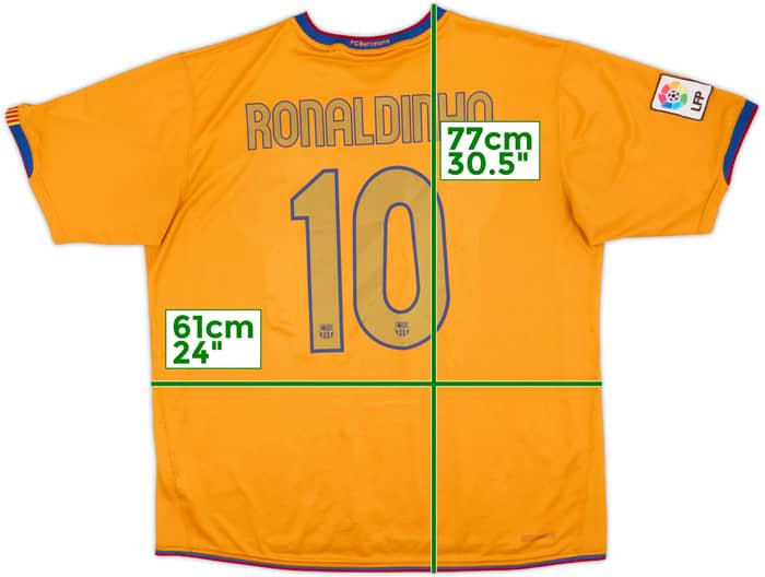2006-08 Barcelona Away Shirt Ronaldinho #10 - 8/10 - (XL)