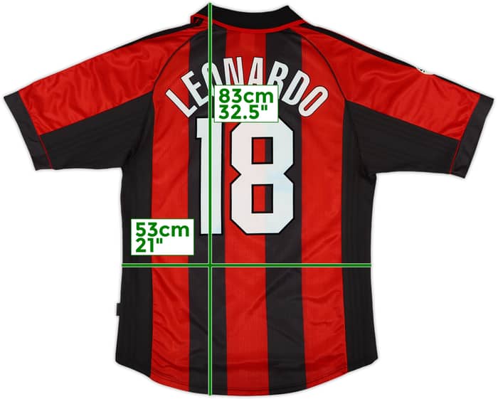 1998-00 AC Milan Home Shirt Leonardo #18 - 9/10 - (M)