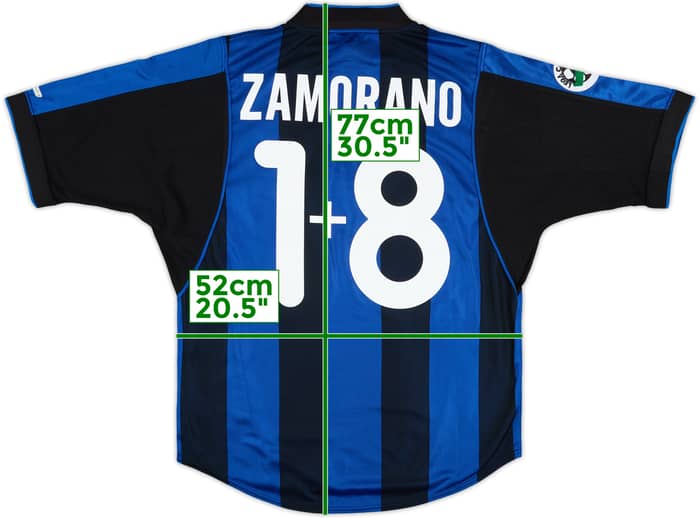2000-01 Inter Milan Home Shirt Zamorano #1+8 - 7/10 - (M)