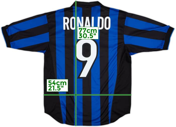 1998-99 Inter Milan Home Shirt Ronaldo #9 - 9/10 - (M)