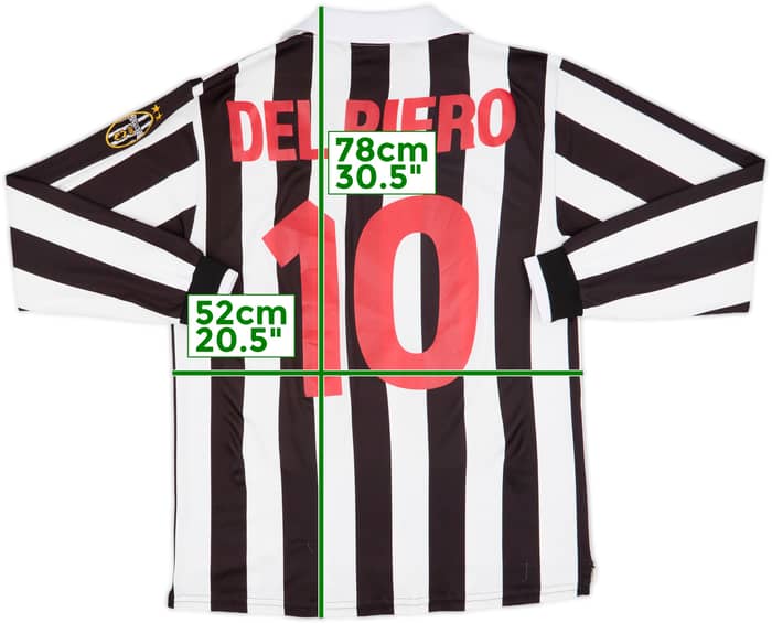 1998-99 Juventus Home L/S Shirt Del Piero #10 - 7/10 - (M)