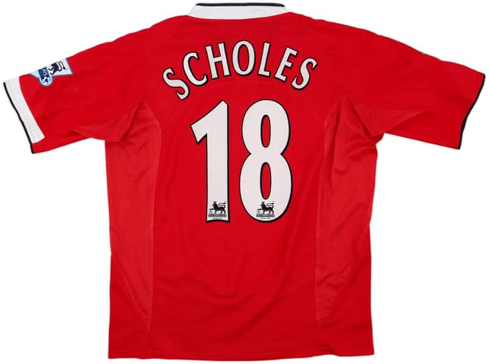 2004-06 Manchester United Home Shirt Scholes #18 - 7/10 - (L)