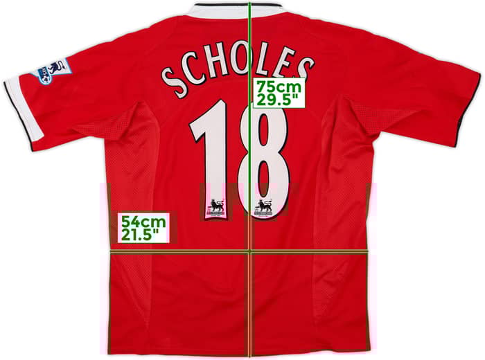2004-06 Manchester United Home Shirt Scholes #18 - 7/10 - (L)