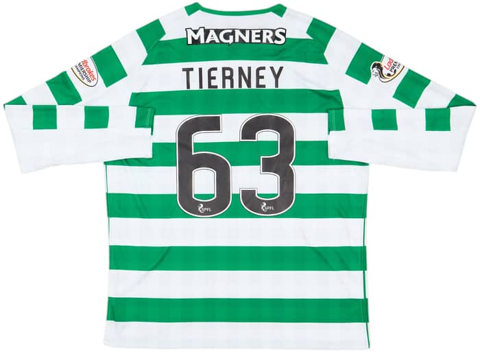 2016-17 Celtic Home L/S Shirt Tierney #63 - 7/10 - (XL)