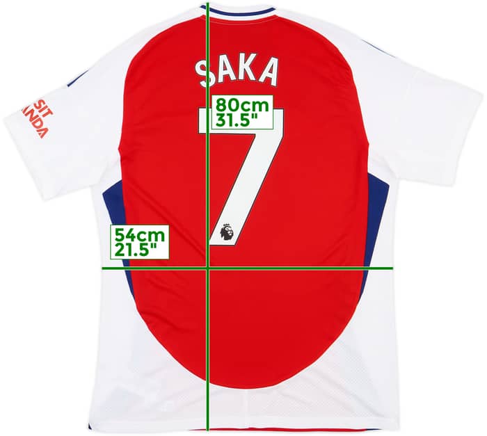 2024-25 Arsenal Home Shirt Saka #7 - 9/10 - (L)