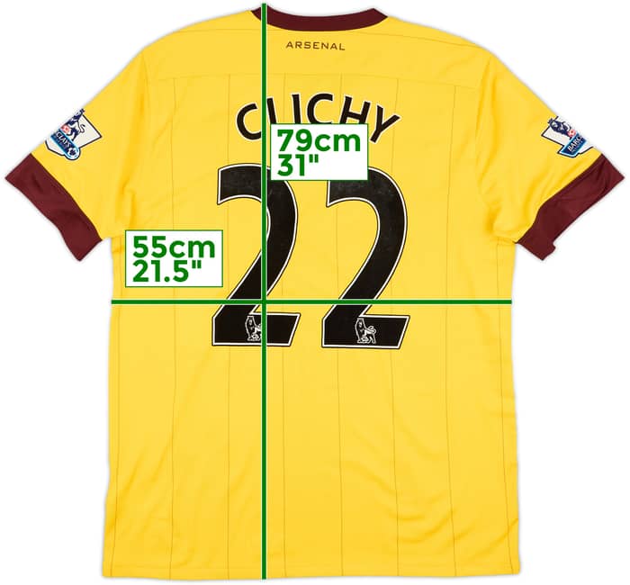 2010-13 Arsenal Away Shirt Clichy #22 - 8/10 - (L)