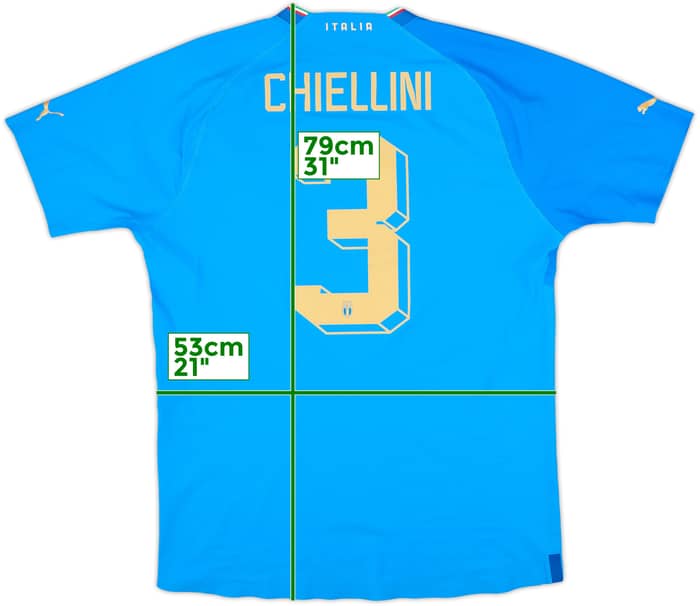2022-23 Italy Authentic Home Shirt Chiellini #3 - 10/10 - (L)