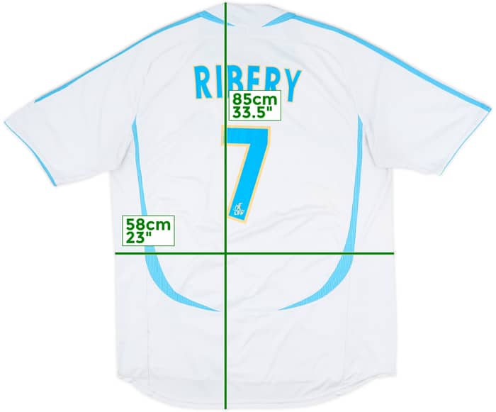 2006-07 Olympique Marseille Home Shirt Ribery #7 - 8/10 - (XL)
