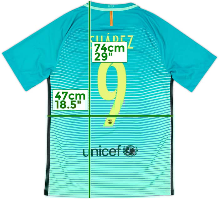 2016-17 Barcelona Third Shirt Suarez #9 - 9/10 - (S)