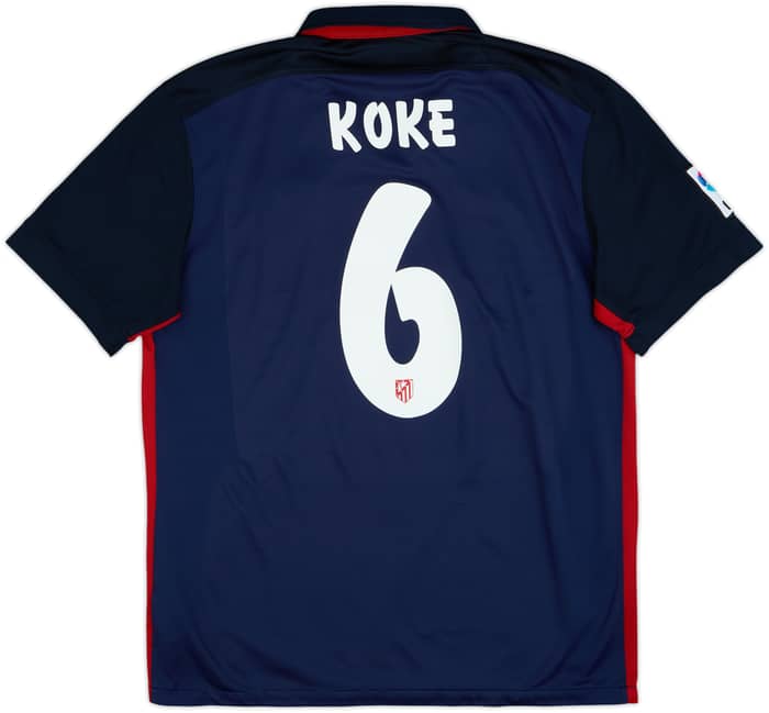 2015-16 Atletico Madrid Away Shirt Koke #6 - 7/10 - (L)