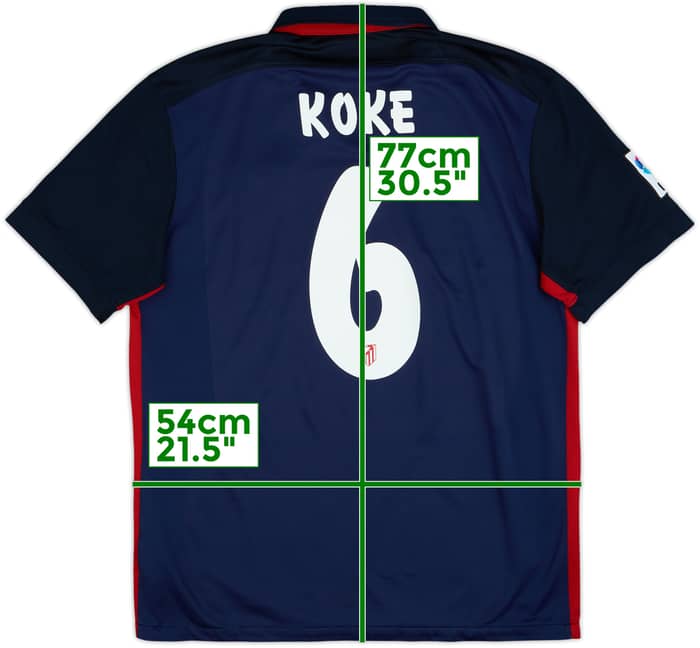 2015-16 Atletico Madrid Away Shirt Koke #6 - 7/10 - (L)