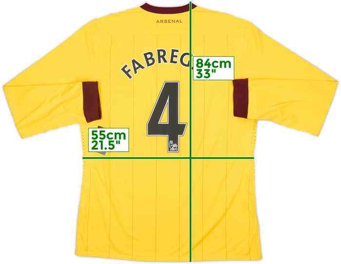 2010-13 Arsenal Player Issue Away L/S Shirt Fabregas #4 (XL)
