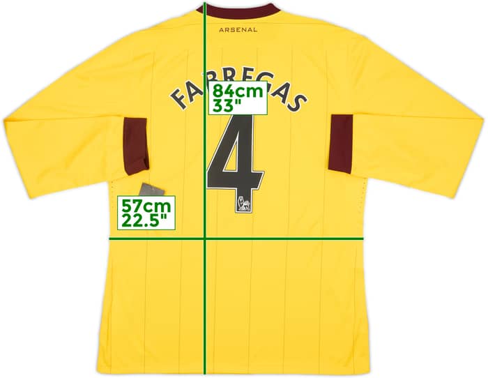 2010-13 Arsenal Player Issue Away L/S Shirt Fabregas #4 (XL)