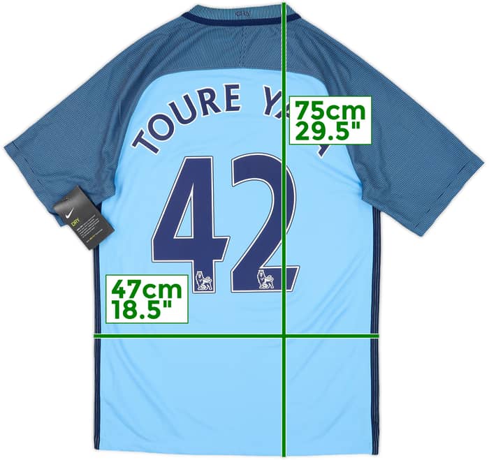 2016-17 Manchester City Home Shirt Toure Yaya #42 (S)
