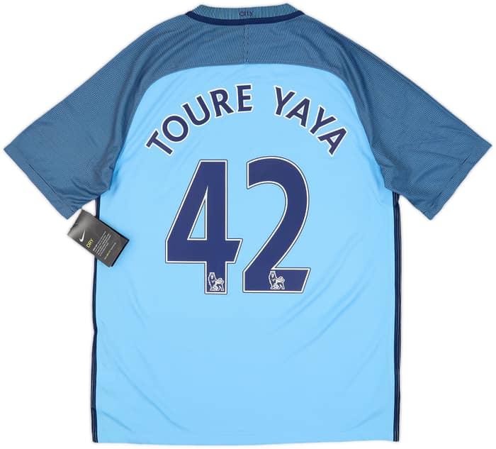 2016-17 Manchester City Home Shirt Toure Yaya #42 (M)