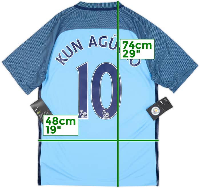 2016-17 Manchester City Home Shirt Kun Aguero #10 (S)