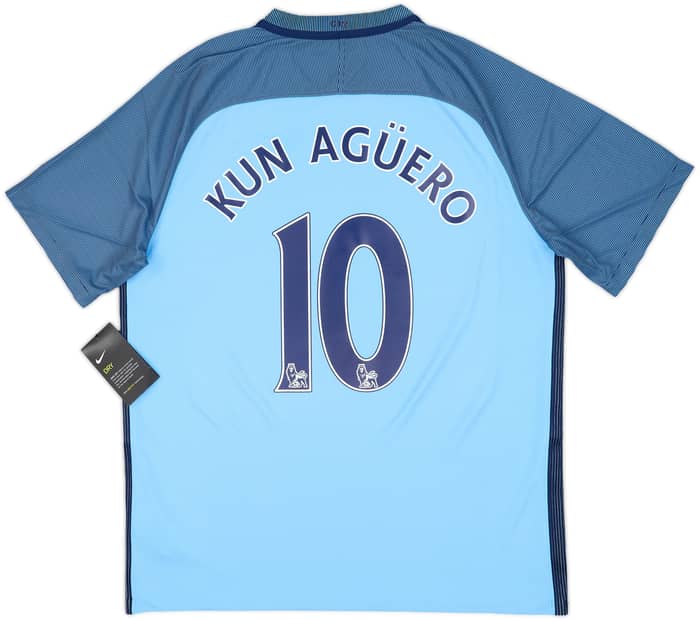 2016-17 Manchester City Home Shirt Kun Aguero #10 (L)