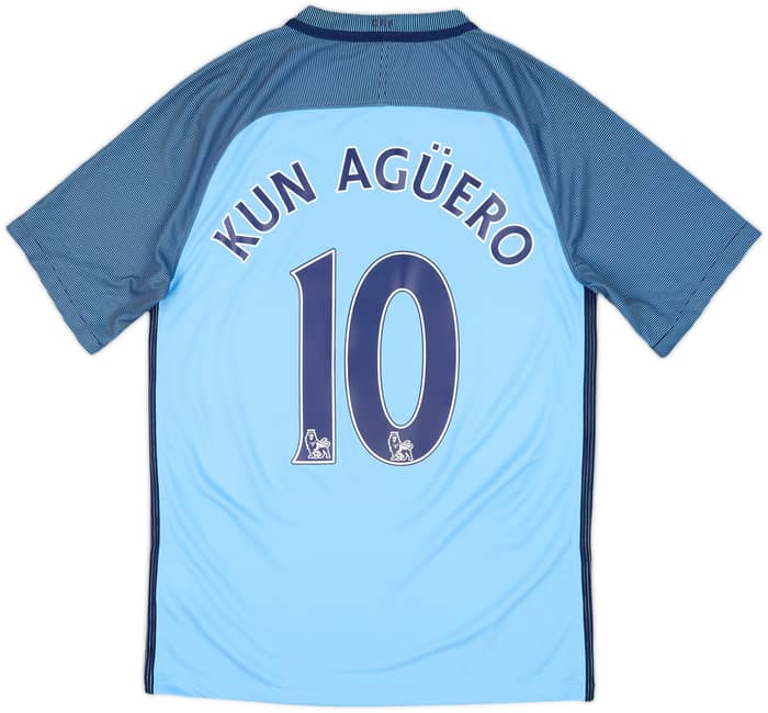 2016-17 Manchester City Home Shirt Kun Aguero #10 (S)