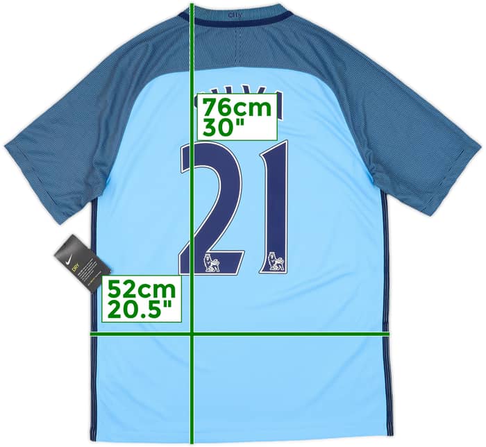2016-17 Manchester City Home Shirt Silva #21 (M)
