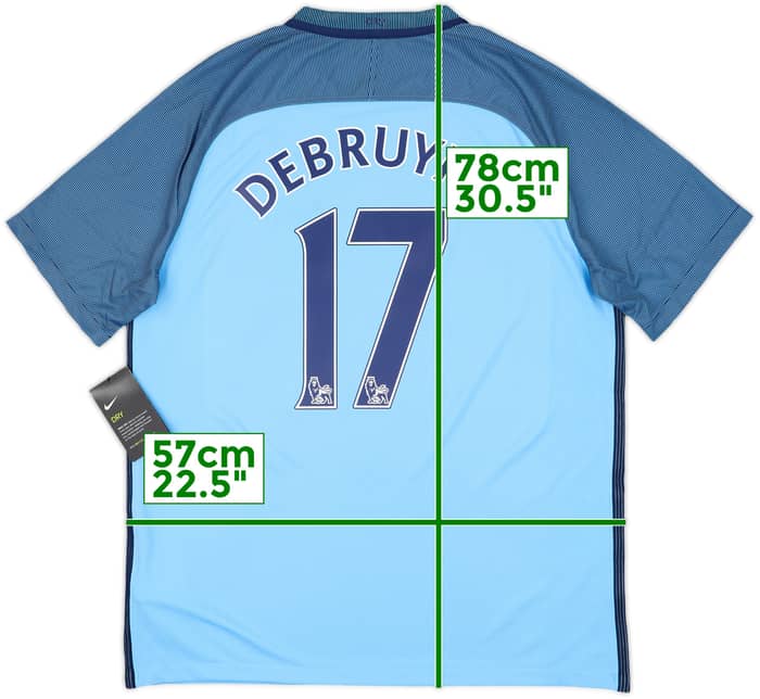 2016-17 Manchester City Home Shirt DeBruyne #17 (L)