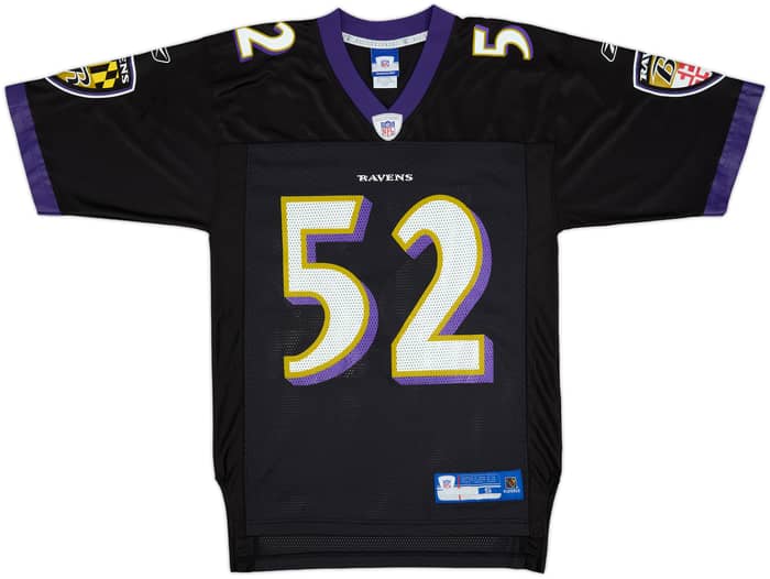 2005-06 Baltimore Ravens R.Lewis #52 Reebok On Field Alternate Jersey - 7/10 - (S)